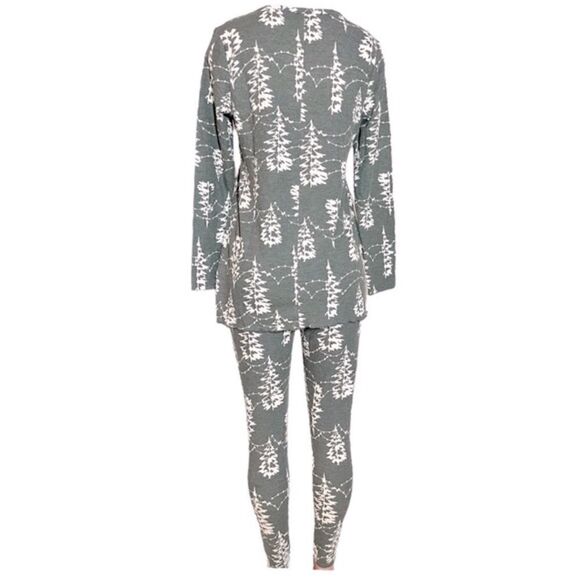 AnyBody Regular Micro Waffle Novelty Pajama Set - Picture 4 of 7